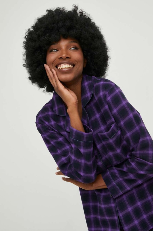 Pamučna pidžama Answear.LAB piz2.DB ljubičasta