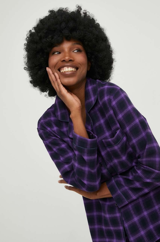 Pamučna pidžama Answear.LAB piz2.DB ljubičasta