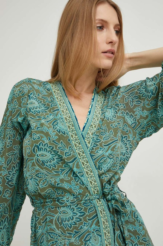 Answear Lab halat de baie din matase verde MI08.WK