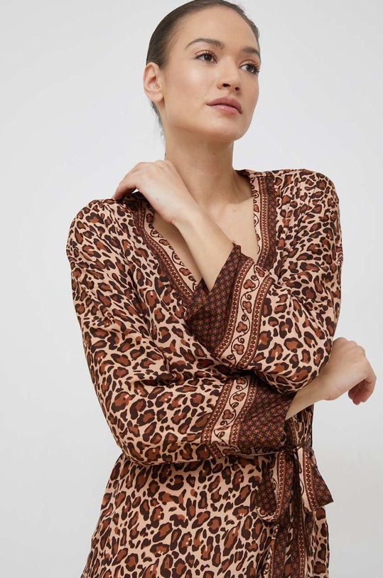 Answear Lab szlafrok jedwabny MI08.3WK brązowy WW23