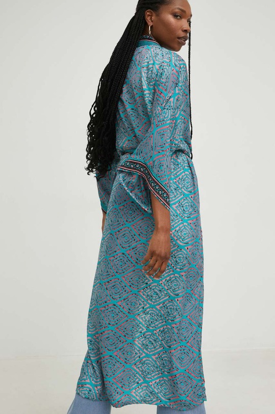 Odzież Answear Lab kimono jedwabne SN01.WK turkusowy