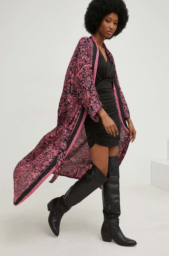 Answear Lab kimono jedwabny czarny SN01.1WK