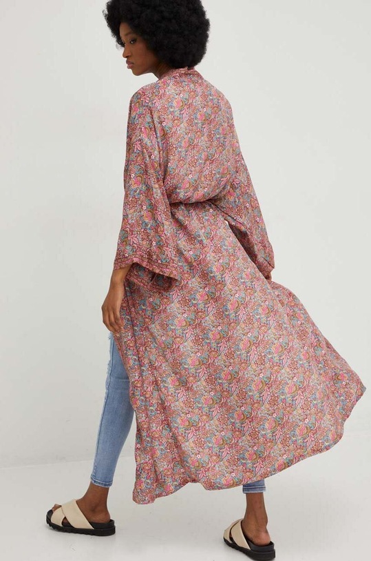 Ruházat Answear Lab selyem kimonó K101.3.db piros