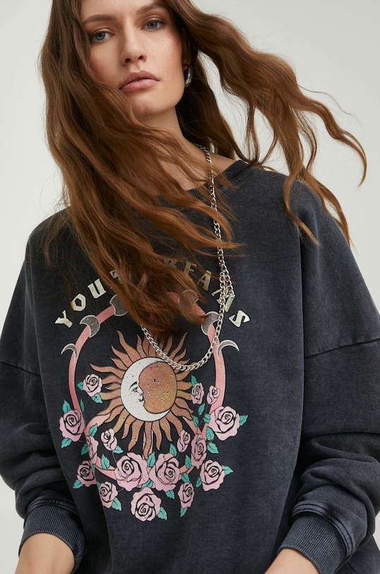 βαμβακερή μπλούζα Answear.LAB χωρίς κουκούλα γκρί 0007.W