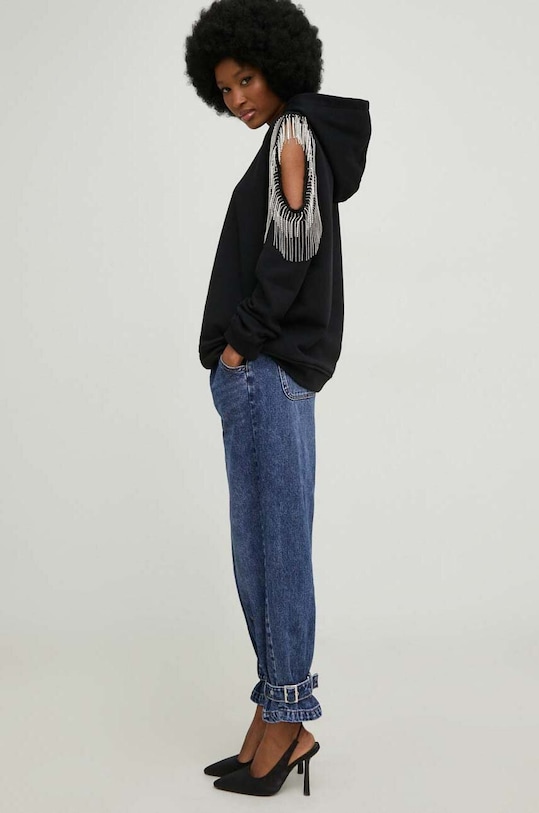 Answear Lab bluza bawełniana z kapturem czarny SNG2js.