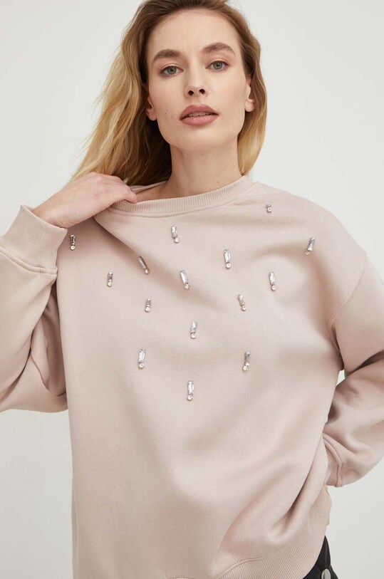 Answear Lab bluza bawełniana aplikacja beżowy SNG4c.js