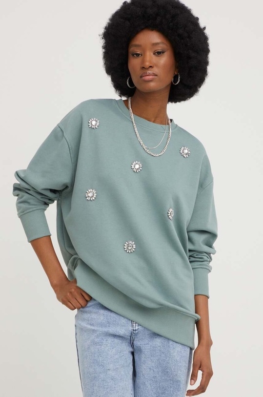 Answear Lab hanorac de bumbac imprimeu verde SNG12.db