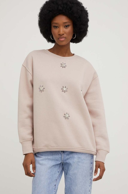 Answear Lab bluza bawełniana aplikacja beżowy SNG13.db