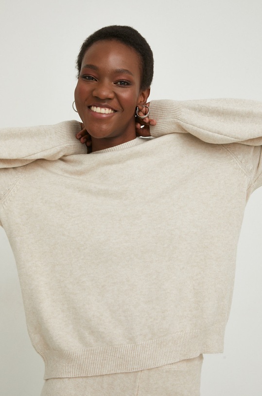 Answear Lab komplet sweter i spodnie ac19021.w beżowy WW23