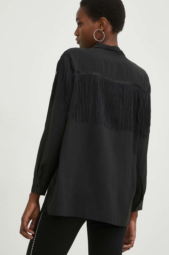 Answear Lab koszula X kolekcja limitowana SISTERHOOD czarny SNG5js