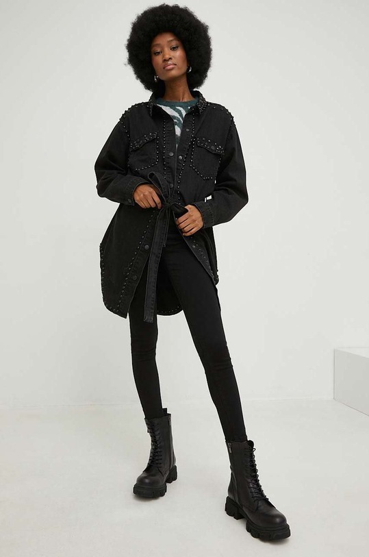 Answear Lab koszula jeansowa l8536.w czarny WW23