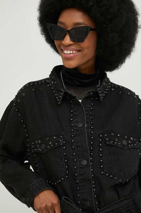 Answear Lab koszula jeansowa l8536.w czarny