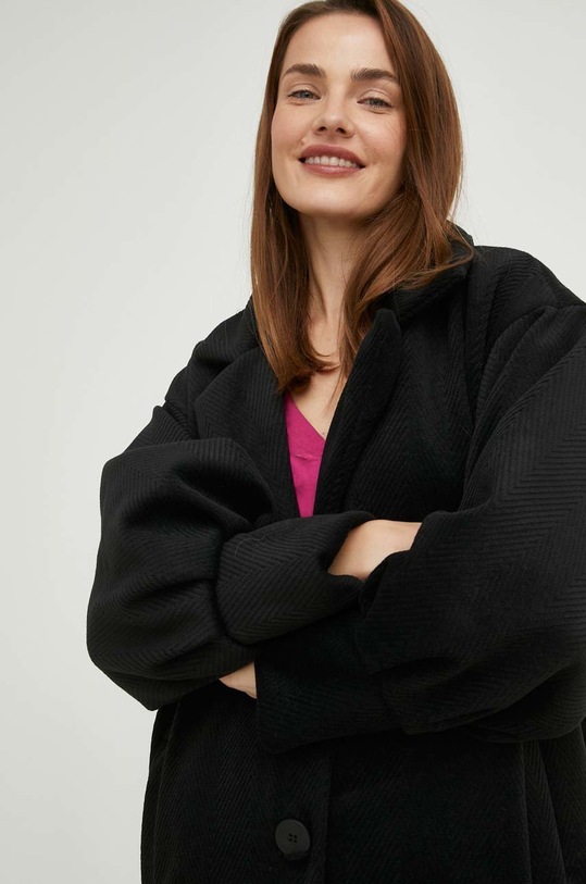 Answear Lab płaszcz z wełną czarny 4286.js