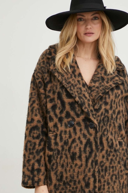 Answear Lab płaszcz wełniany brązowy 9919.h