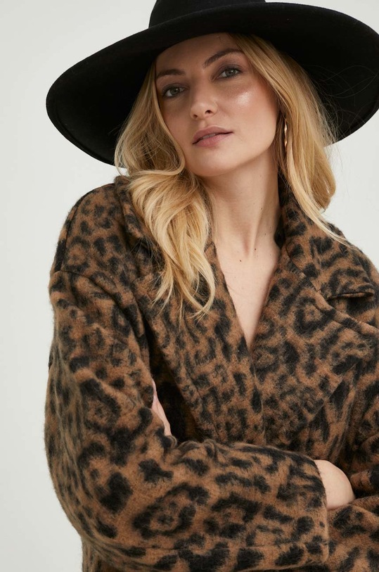 Answear Lab płaszcz wełniany 9919.h brązowy