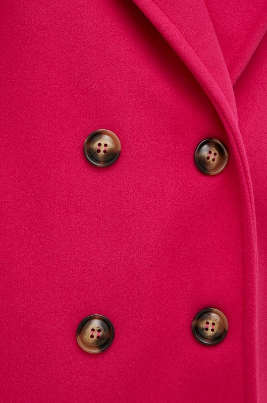 Answear Lab płaszcz z wełną AH22456.2WK różowy