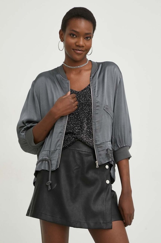 Answear Lab kurtka bomber nieocieplane szary D30037.WK
