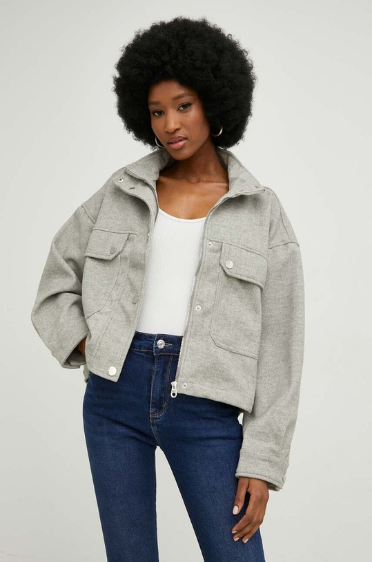 Vlněná bunda Answear.LAB tyrkysová 4347.KK