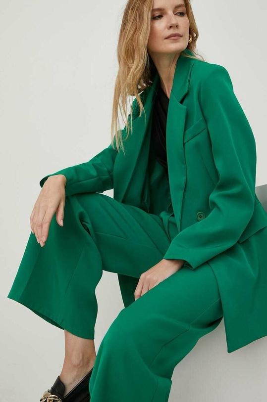 Answear Lab komplet - marynarka i spodnie 9701.js zielony