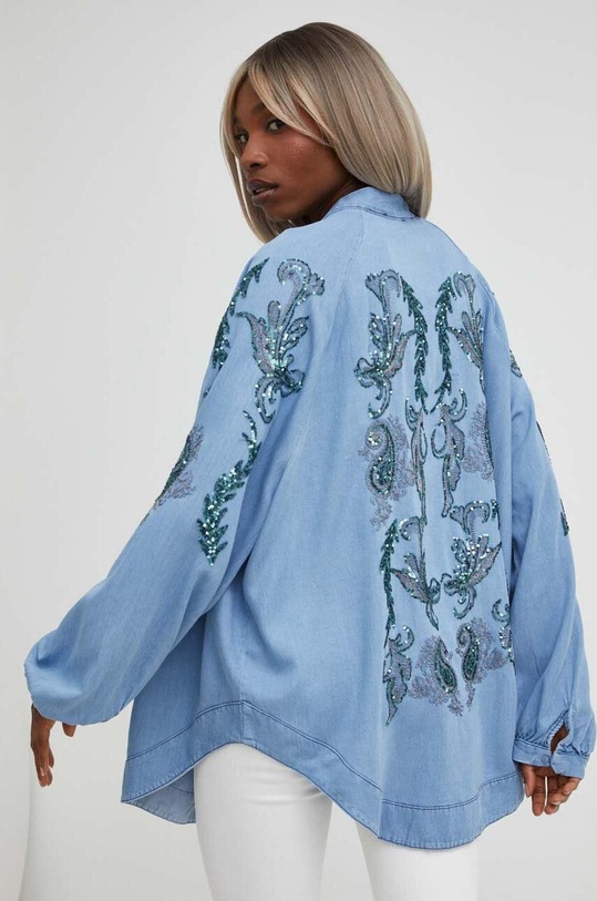 Odzież Answear Lab narzutka X kolekcja limitowana BE SHERO 32185.KK niebieski