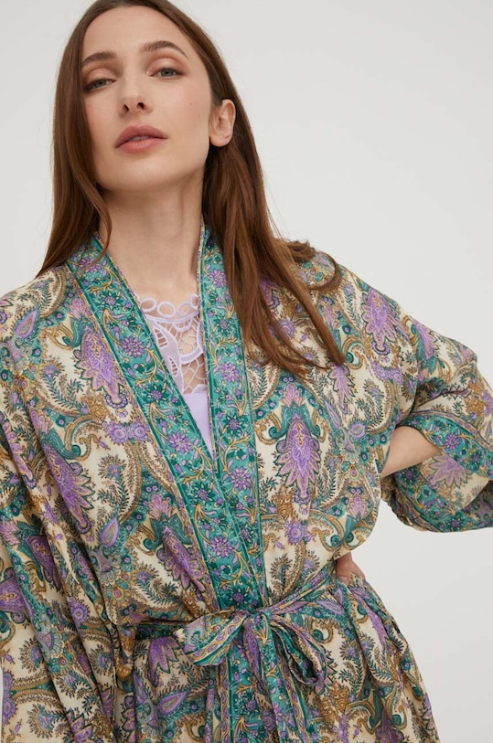 Answear Lab selyem kimonó zöld K02.WK