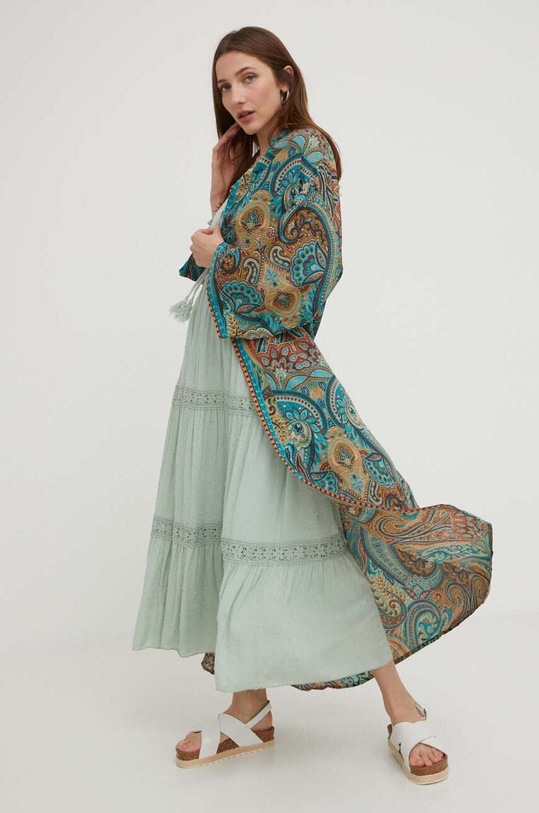 Answear Lab kimono jedwabne K04.WK zielony WW23