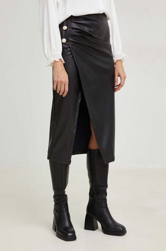 Answear Lab spódnica midi czarny c7525.js
