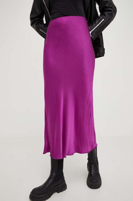 Answear Lab fustă uni roz 21550.WK