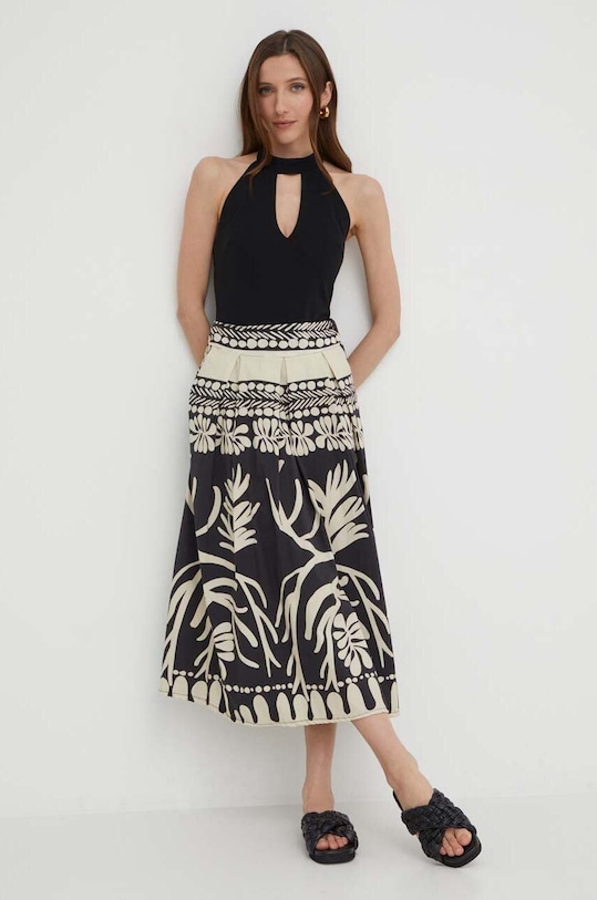 Answear Lab fustă din bumbac mk106.w negru WW23