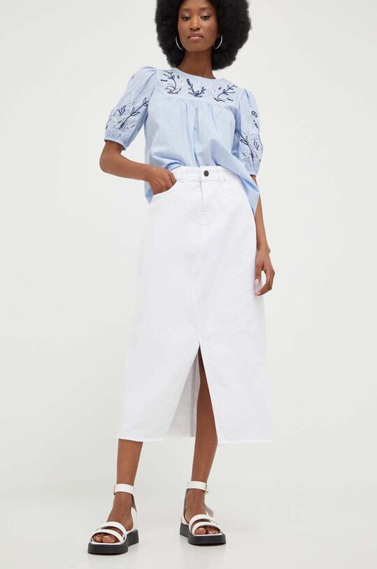 Τζιν φούστα Answear Lab casual λευκό 9896.JS1