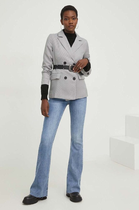 Džíny Answear Lab PREMIUM JEANS X limitovaná kolekce SISTERHOOD d1488.h modrá WW23
