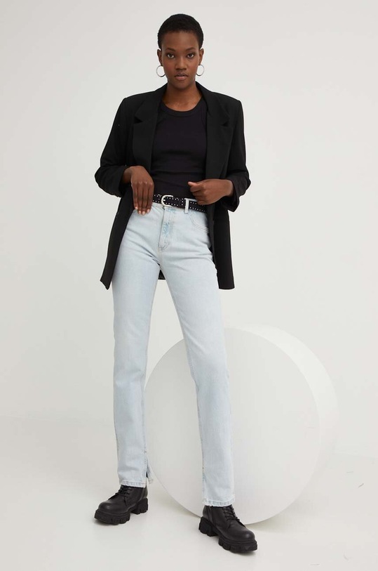 Answear Lab jeansy X kolekcja limitowana SISTERHOOD niebieski d.sjd092.js