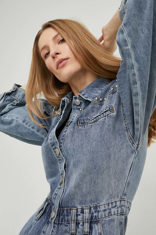 Answear Lab salopeta jeans x colecția limitată SISTERHOOD 2943.1h albastru