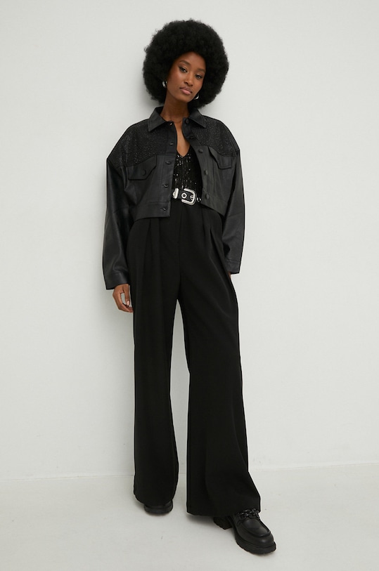 Answear Lab pantaloni x colecția limitată SISTERHOOD 971107.WK negru WW23