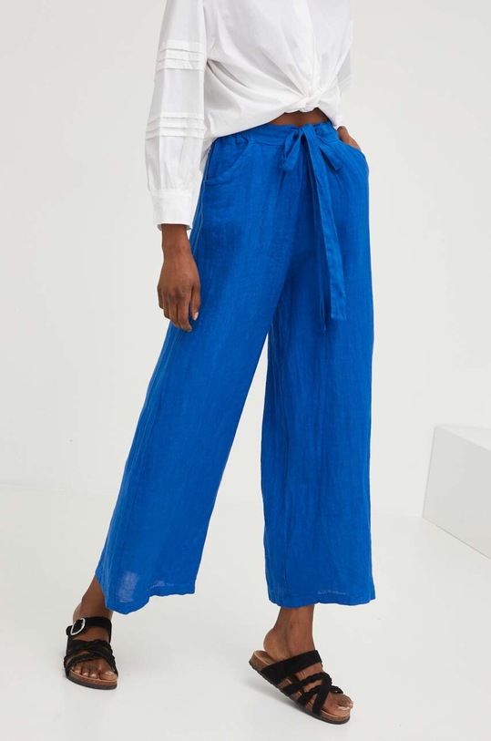 Lanene hlače Answear Lab Raven modra 3129.WK