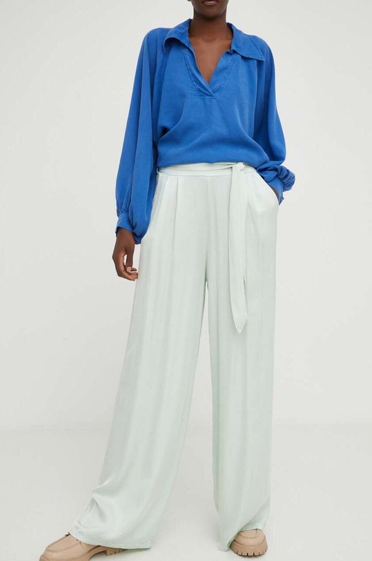 Hlače Answear.LAB tkanina zelena 5371.db