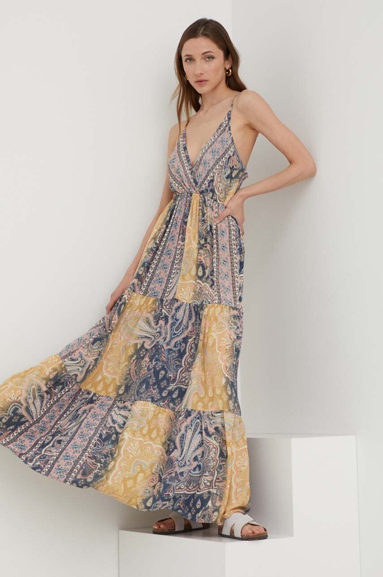 Answear Lab sukienka jedwabna m.003.4WK granatowy WW23