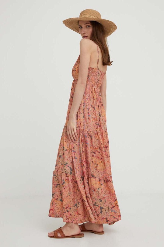 Odzież Answear Lab sukienka jedwabna m.003.5WK pomarańczowy