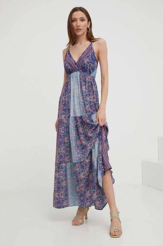 Answear Lab sukienka jedwabna casual niebieski m.003.3WK