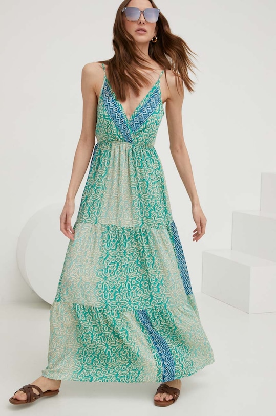 Answear Lab sukienka jedwabna m.003gr.WK zielony WW23