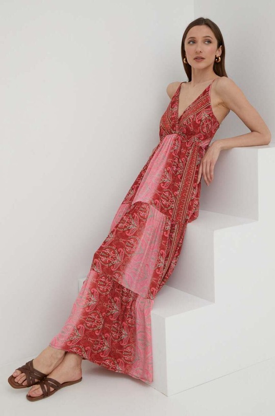 Answear Lab sukienka jedwabna m.003.WK czerwony WW23