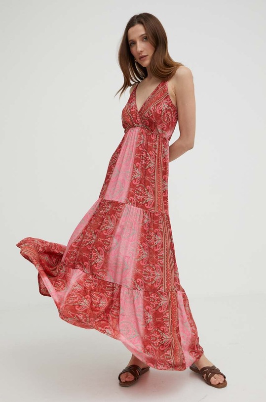 Answear Lab sukienka jedwabna czerwony m.003.WK