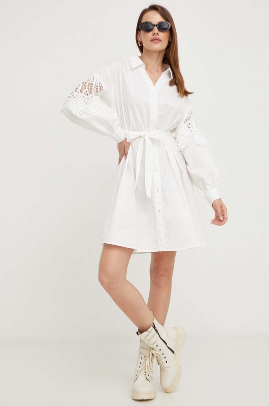 Βαμβακερό φόρεμα Answear.LAB la3142.ITKK λευκό WZ23