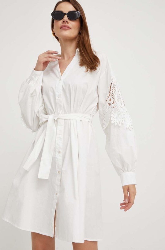 Βαμβακερό φόρεμα Answear.LAB λευκό la3142.ITKK