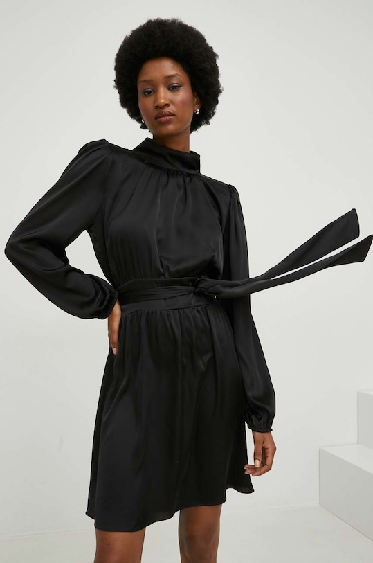 Answear Lab sukienka rozkloszowany czarny v214.w