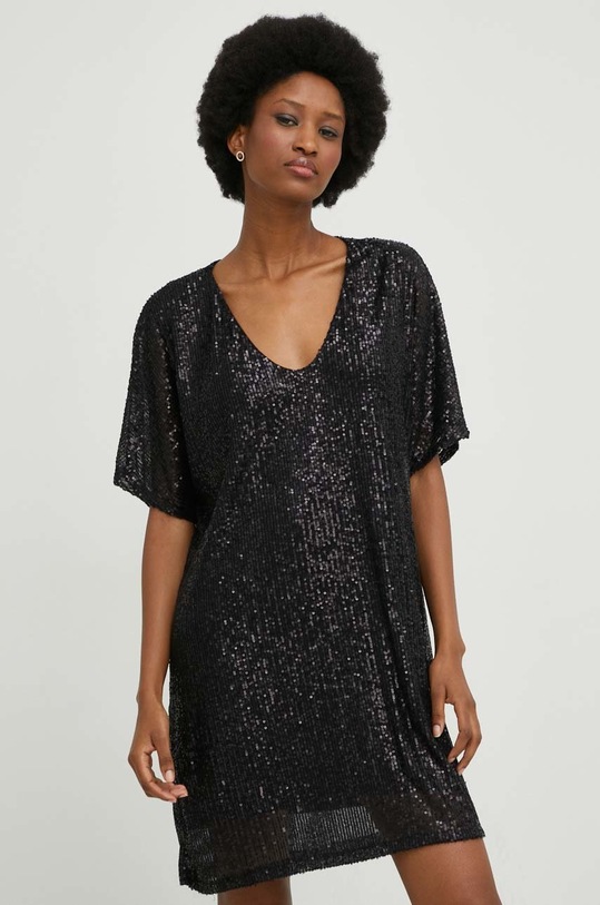 Φόρεμα Answear.LAB μυτερό άκρο μαύρο 1189.W