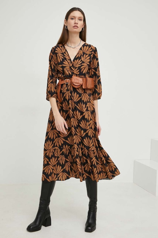 Answear Lab sukienka 12303.WK brązowy WW23