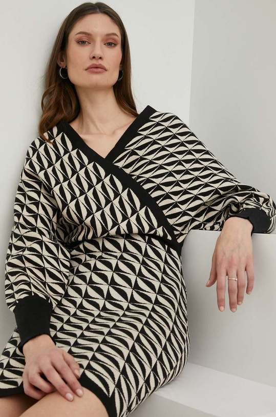 Answear Lab sukienka wzorzyste czarny 9968.js