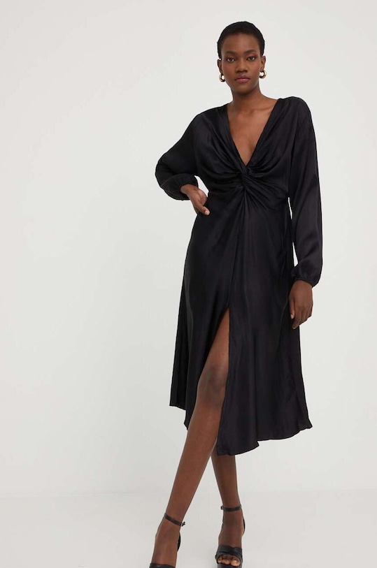 Šaty Answear.LAB midi černá 8241.WK