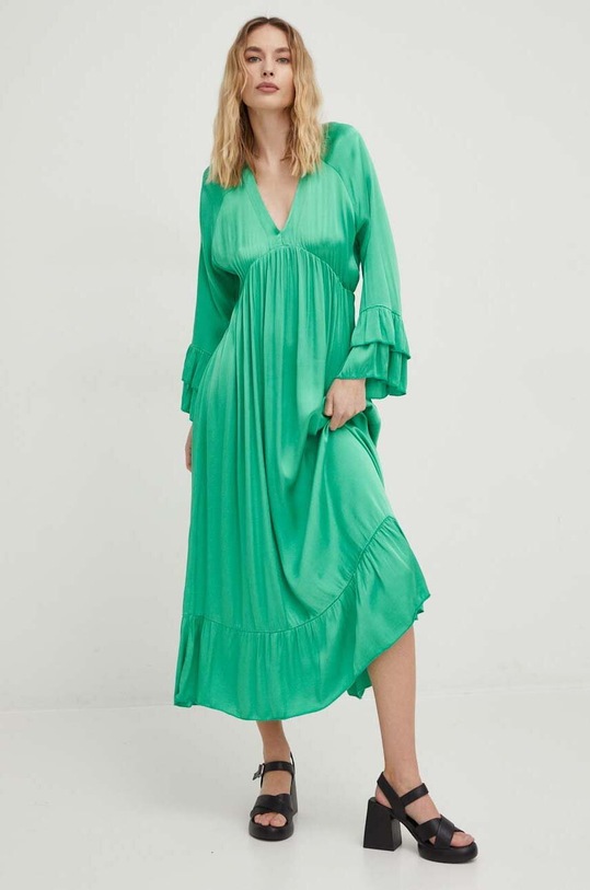 Answear Lab rochie maxi verde 90686.1.JS